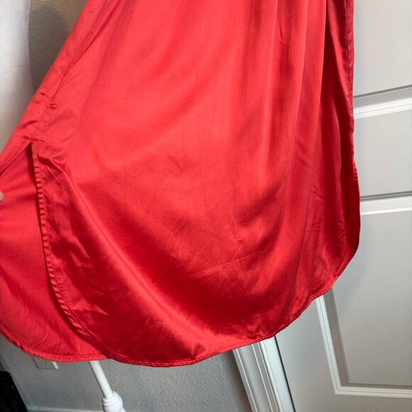 NWT Women’s Old Navy Tie Waist Button Up Shirt Dress Sz M Lava - Picture 9 of 16